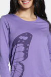 Zivame 2 Mile Fashion Knit Cotton Pyjama Set -Aster Purple — thumbnail 5